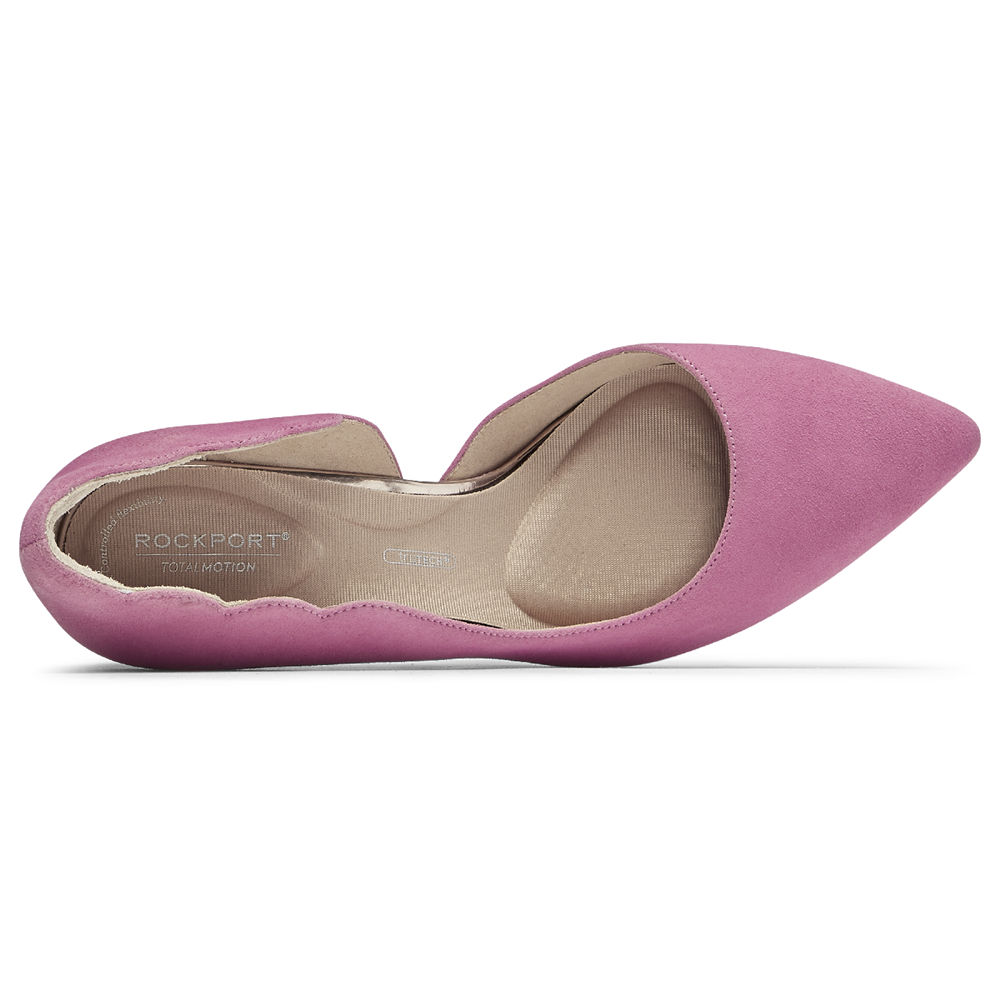 Rockport Heels For Womens Pink - Total Motion 75mm Scalloped DOrsay - EK4270916